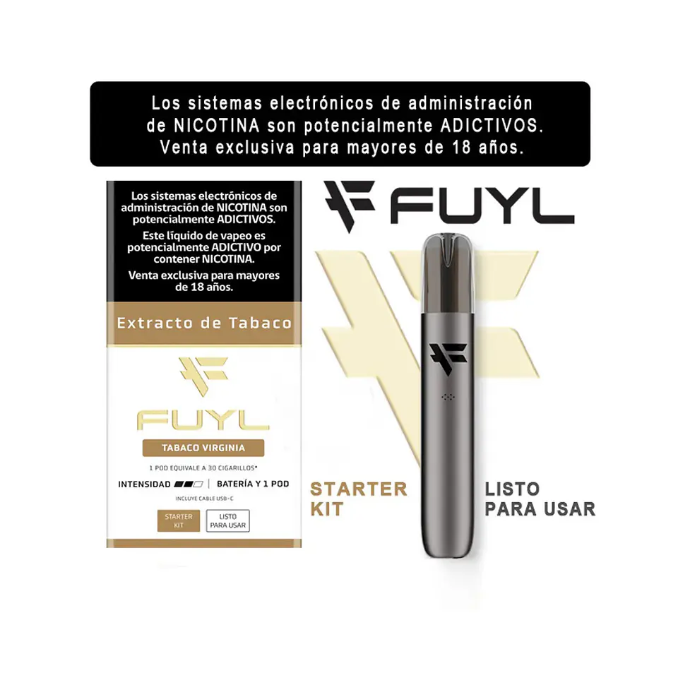 KIT STARTER VAPER DINNER LADY FUYL DE EXTRACTO DE TABACO RECARGABLE 1