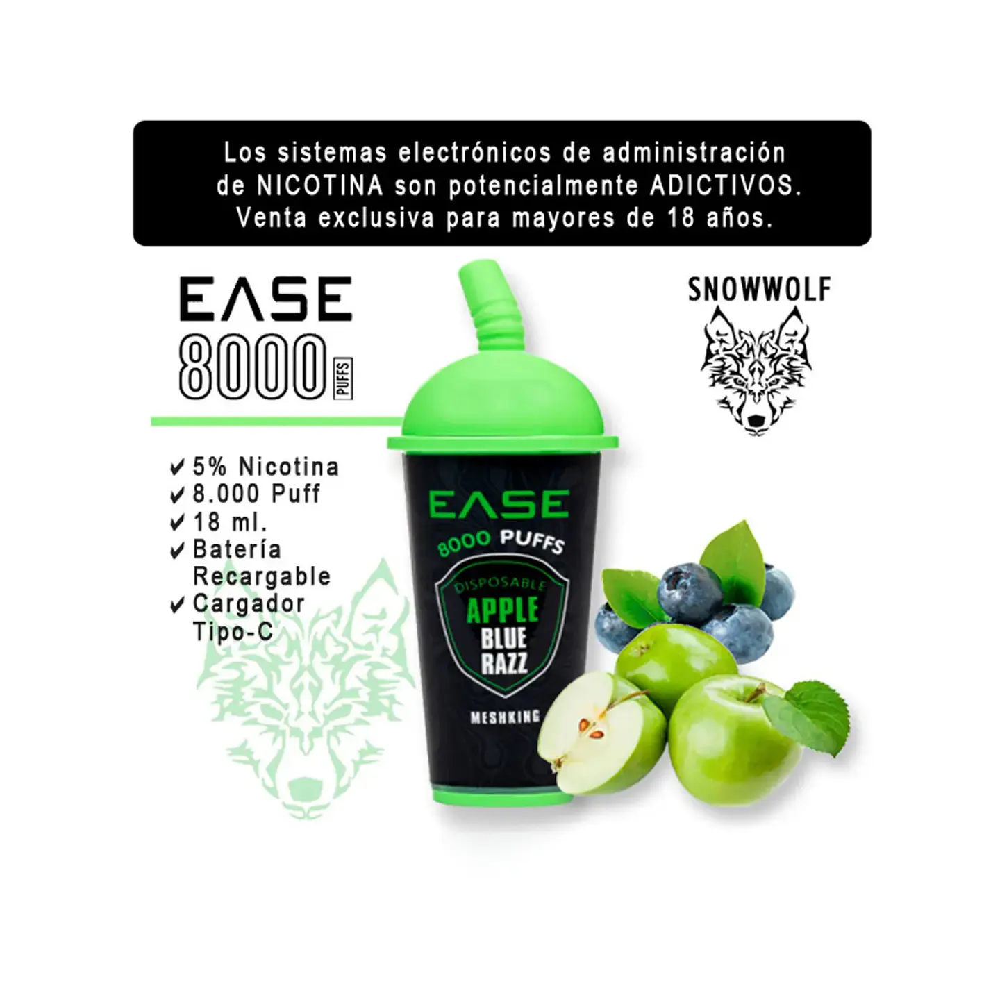 VAPER SNOWWOLF EASE 8K VARIEDADES 1
