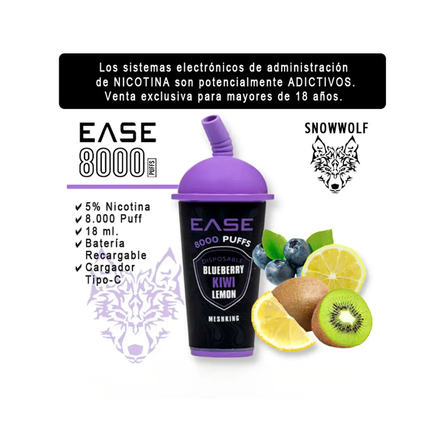 VAPER SNOWWOLF EASE 8K VARIEDADES 3