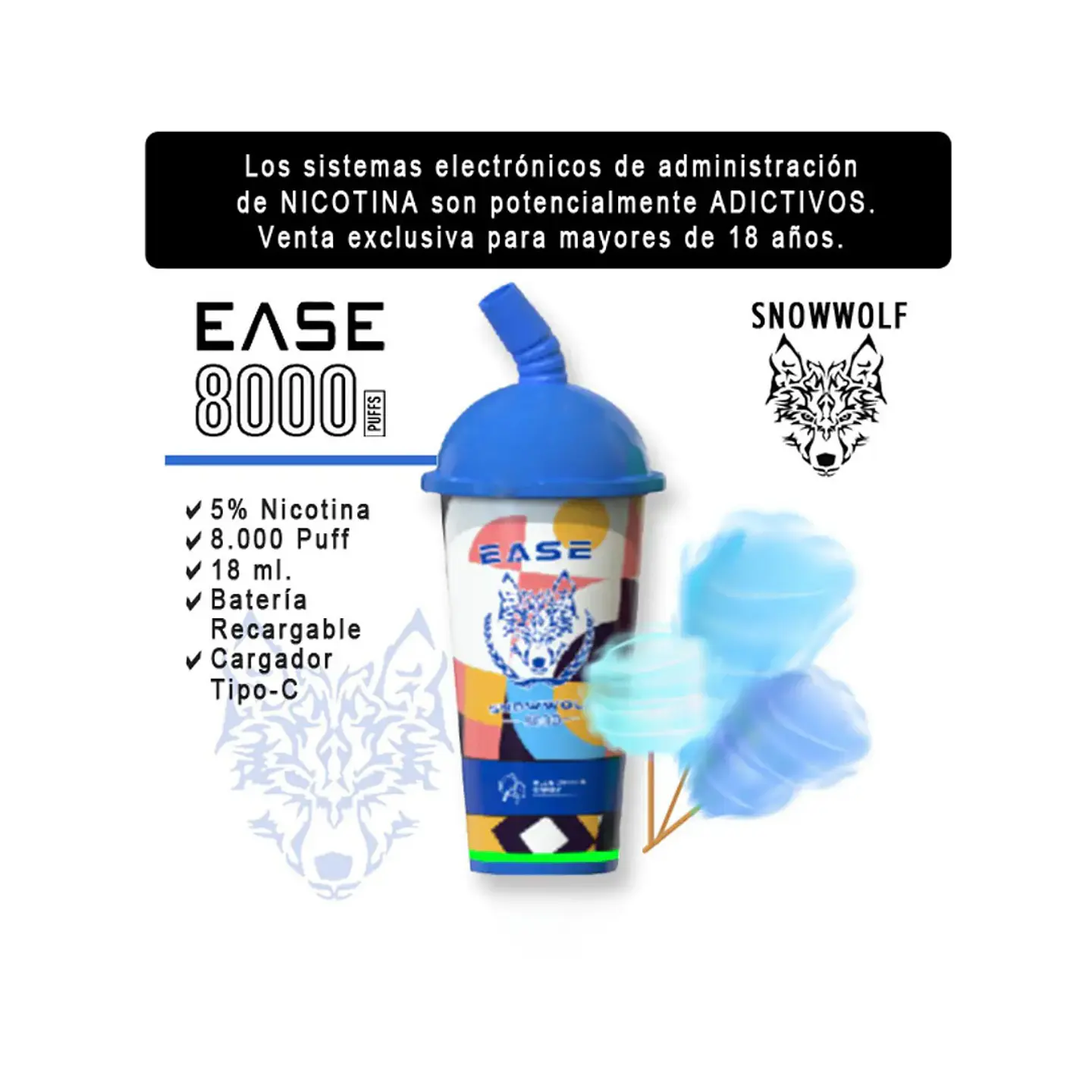 VAPER SNOWWOLF EASE 8K VARIEDADES 4