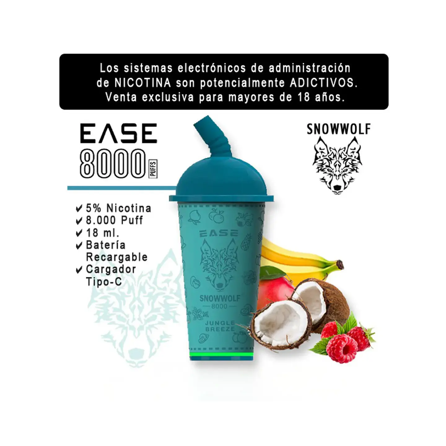 VAPER SNOWWOLF EASE 8K VARIEDADES 6