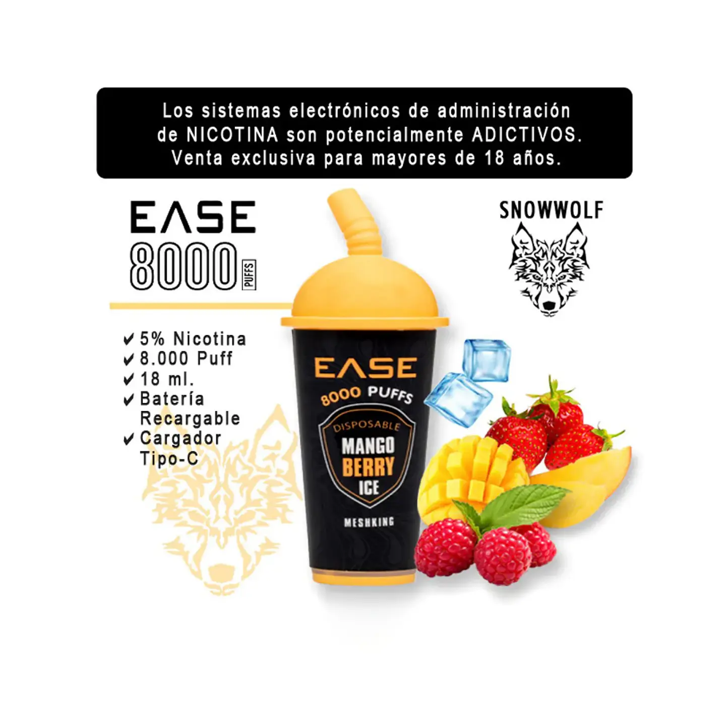 VAPER SNOWWOLF EASE 8K VARIEDADES 9