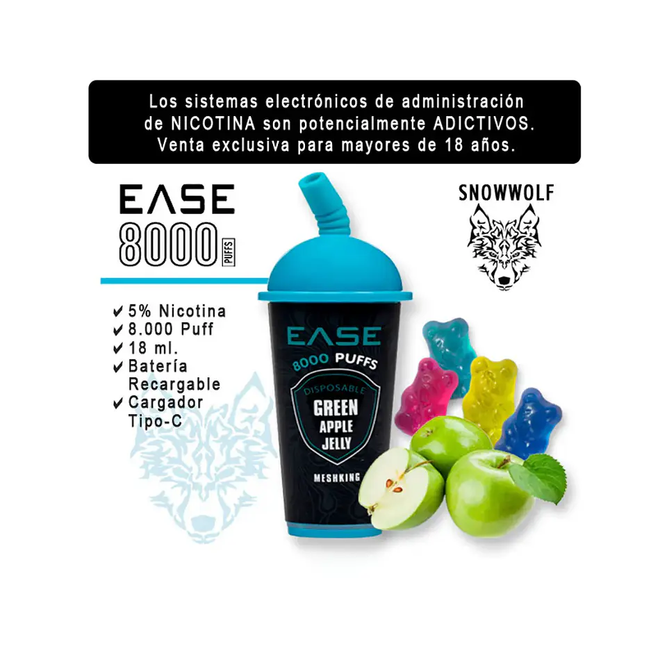 VAPER SNOWWOLF EASE 8K VARIEDADES 10