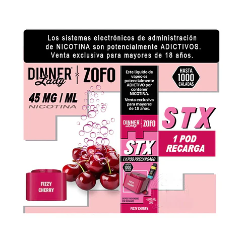RECARGA DINNER LADY PARA VAPER ZOFO STX DE 1000 PUFFS VARIEDADES