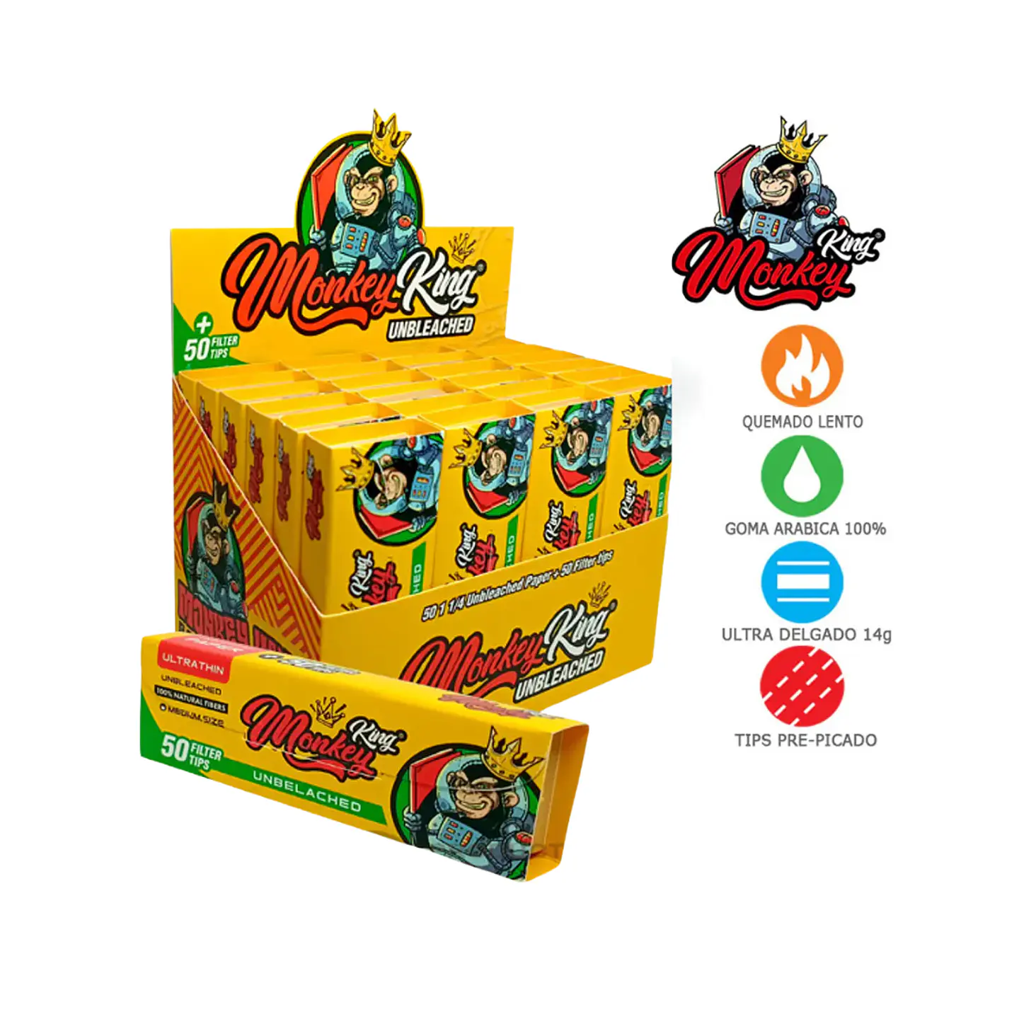 COMBIPACK MONKEY KING ORGANICO SIN BLANQUEAR DE 1 1/4 1