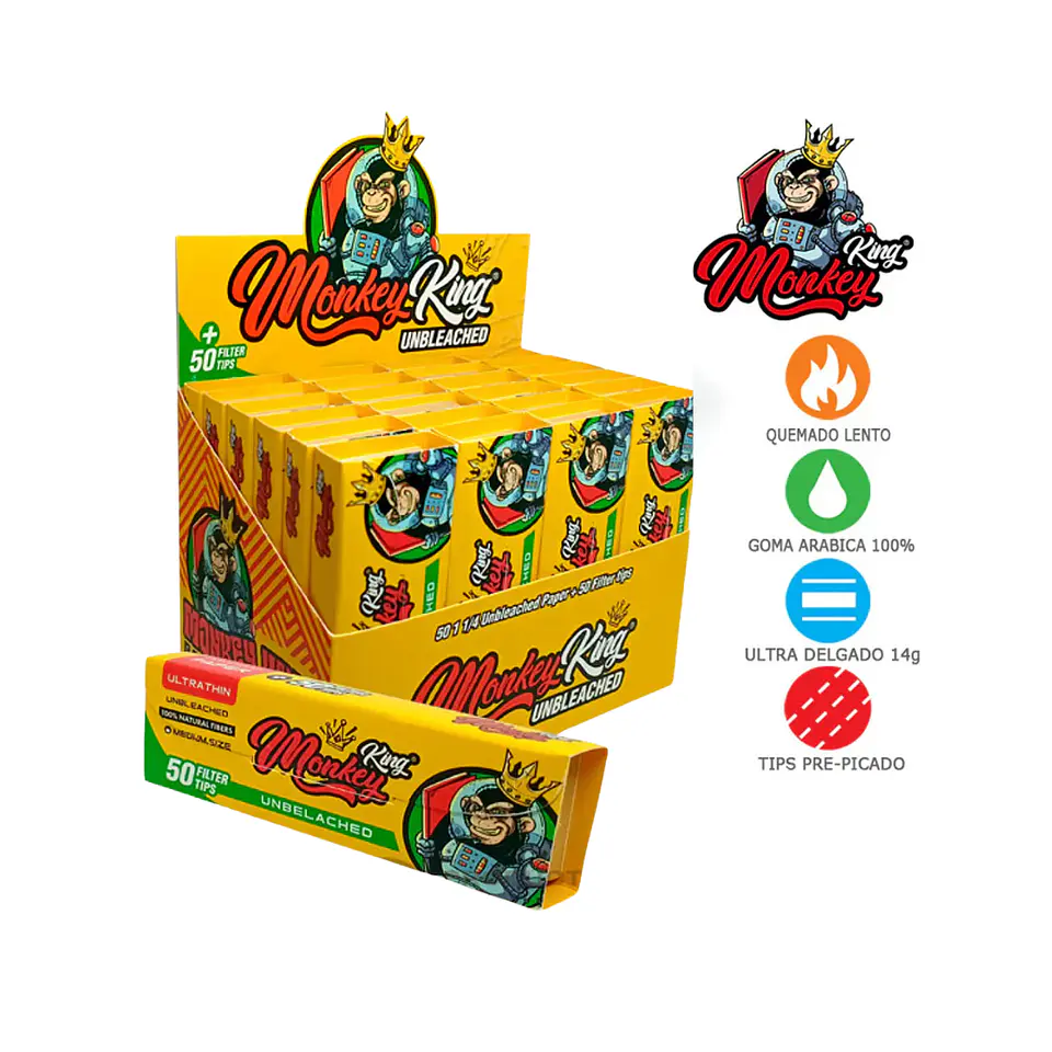 COMBIPACK MONKEY KING ORGANICO SIN BLANQUEAR DE 1 1/4 1