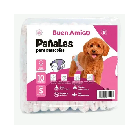 PAÑAL DESECHABLE BUEN AMIGO PARA PERRO HEMBRA
