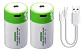 Pack 2 Pilas Tipo D Ion Litio Recargable USB-C - Miniatura 2