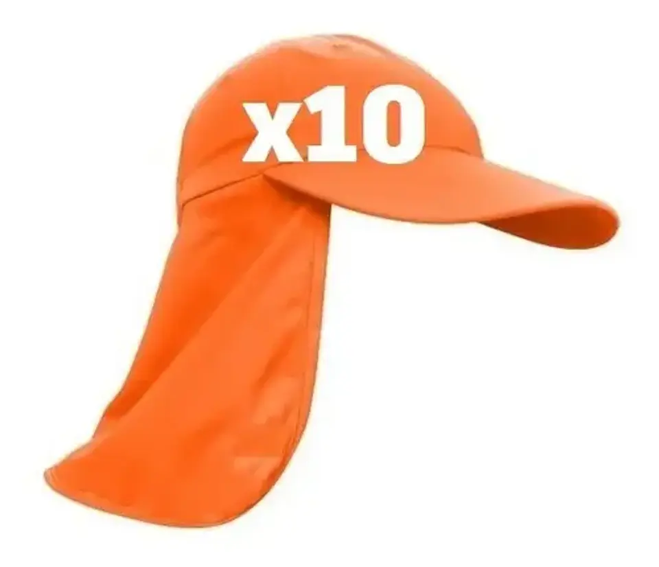Gorro Legionario Naranjo Fluor Filtro Uv Pack 10 Unidades 2