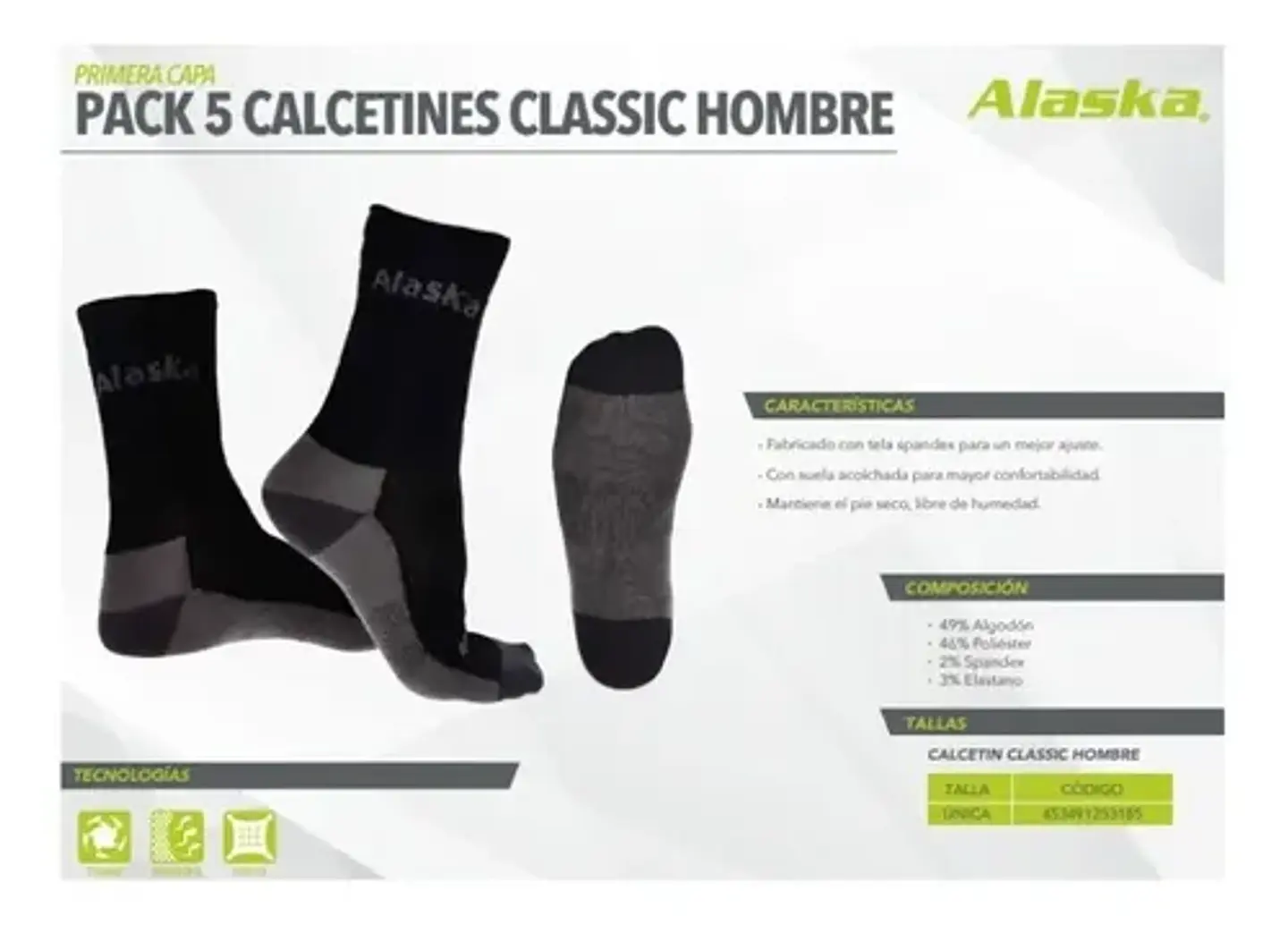 Pack 5 Pack Calcetines  Classic Alaska 3