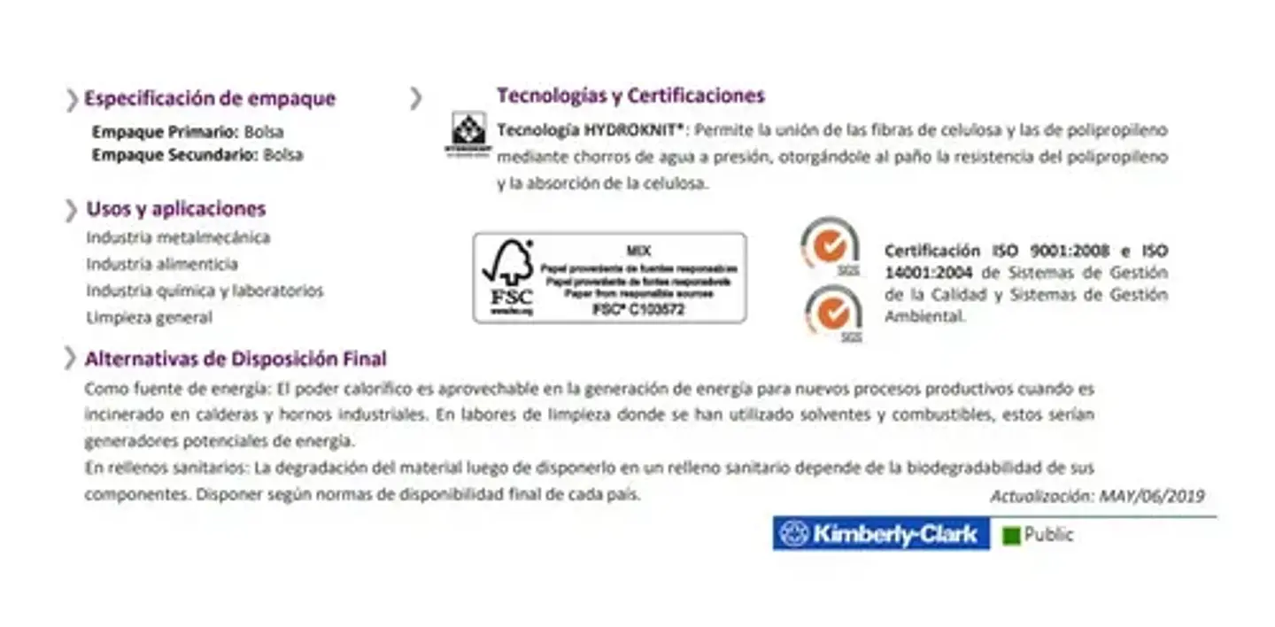Paños Limpieza Kimberly-clark Wypall X60 Reutilizables 50u Blanco 5