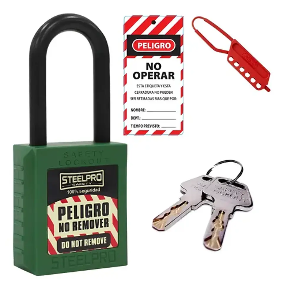 Pack 1 Candado Lockout Dieléctrico + 1 Pinza + 1 Tarjeta  12