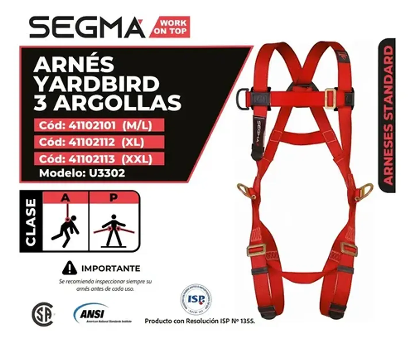 Kit Arnés 3 Argollas +cabo De Vida Doble En Y Gancho Escala 3