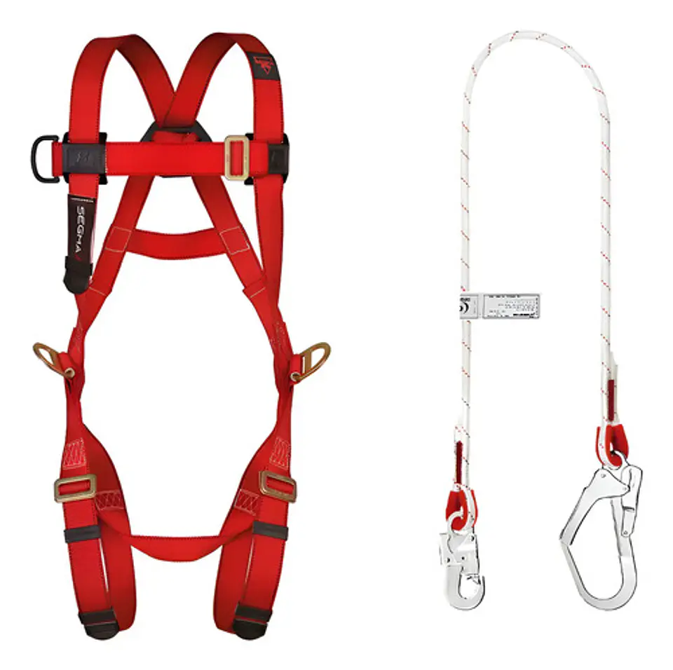 Kit Arnés 3 Argolla+cabo De Vida Perlon Gancho Escala 1
