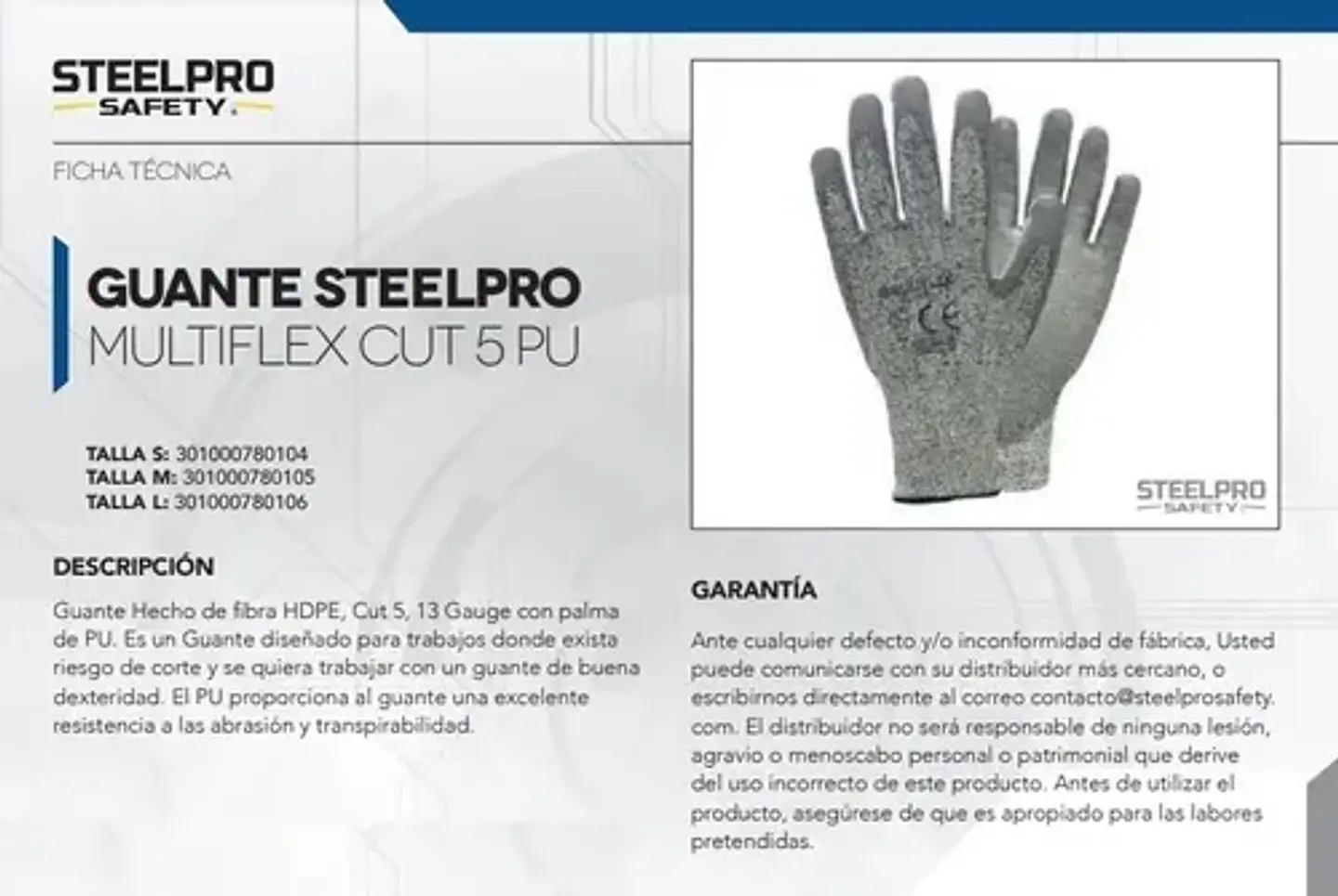 Guante Anticorte Steelrpo Cut-5 Nivel 5 certificado 3