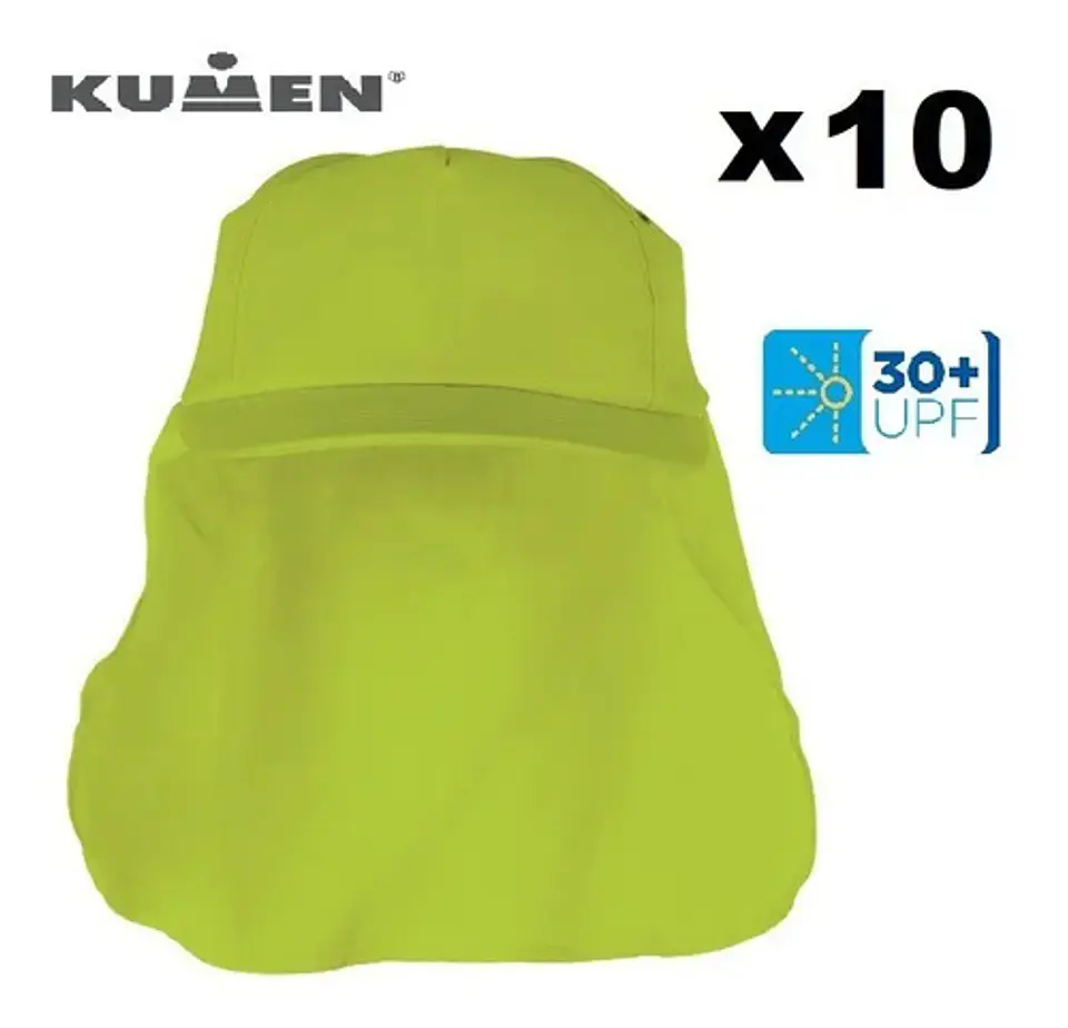 Gorra Kumen Legionario Amarillo Flúor Filtro Uv Protección Sol Unica 3