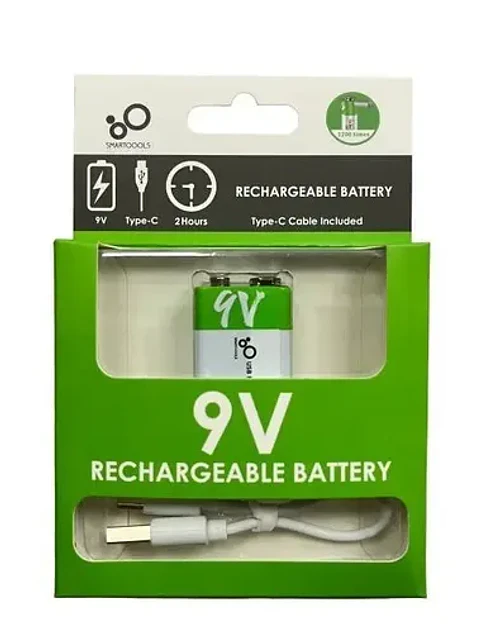 Batería 9v Recargable Ion Litio USB-C