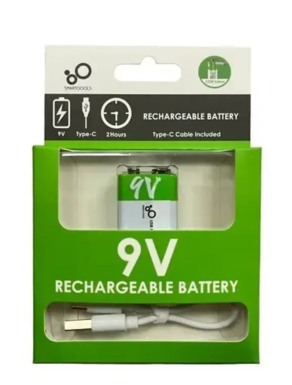 Batería 9v Recargable Ion Litio USB-C 1