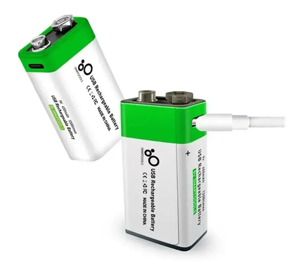 Batería 9v Recargable Ion Litio USB-C 2