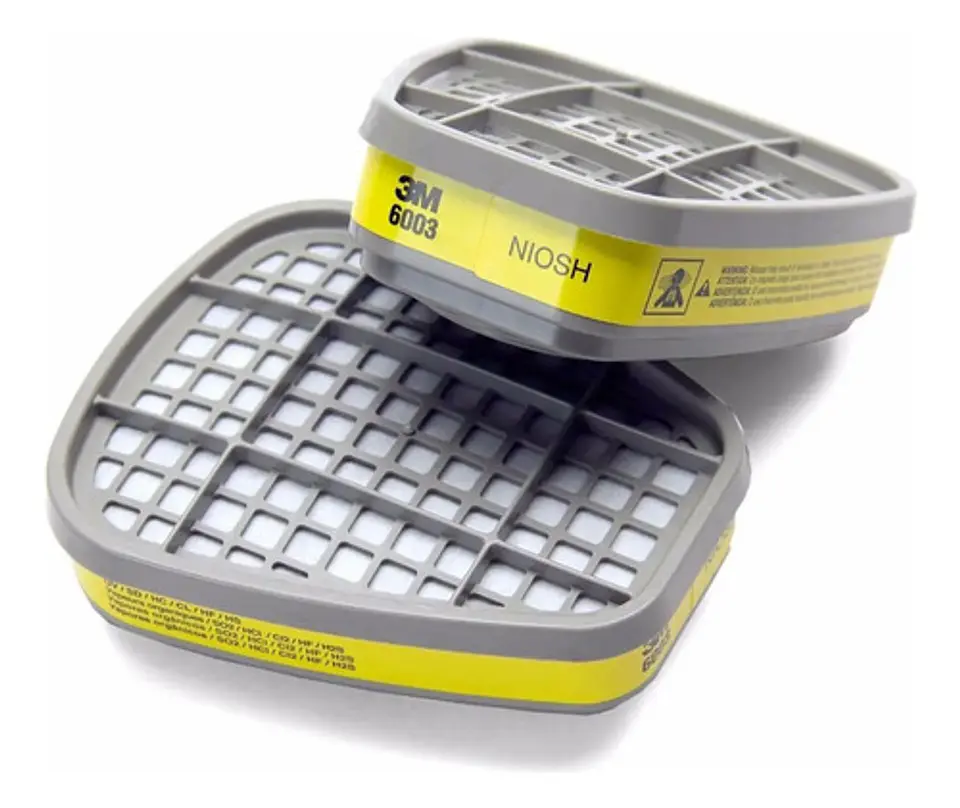 Respirador 3M serie 6000 + Filtros 3M 6003 Gases Acidos-Vapores 2