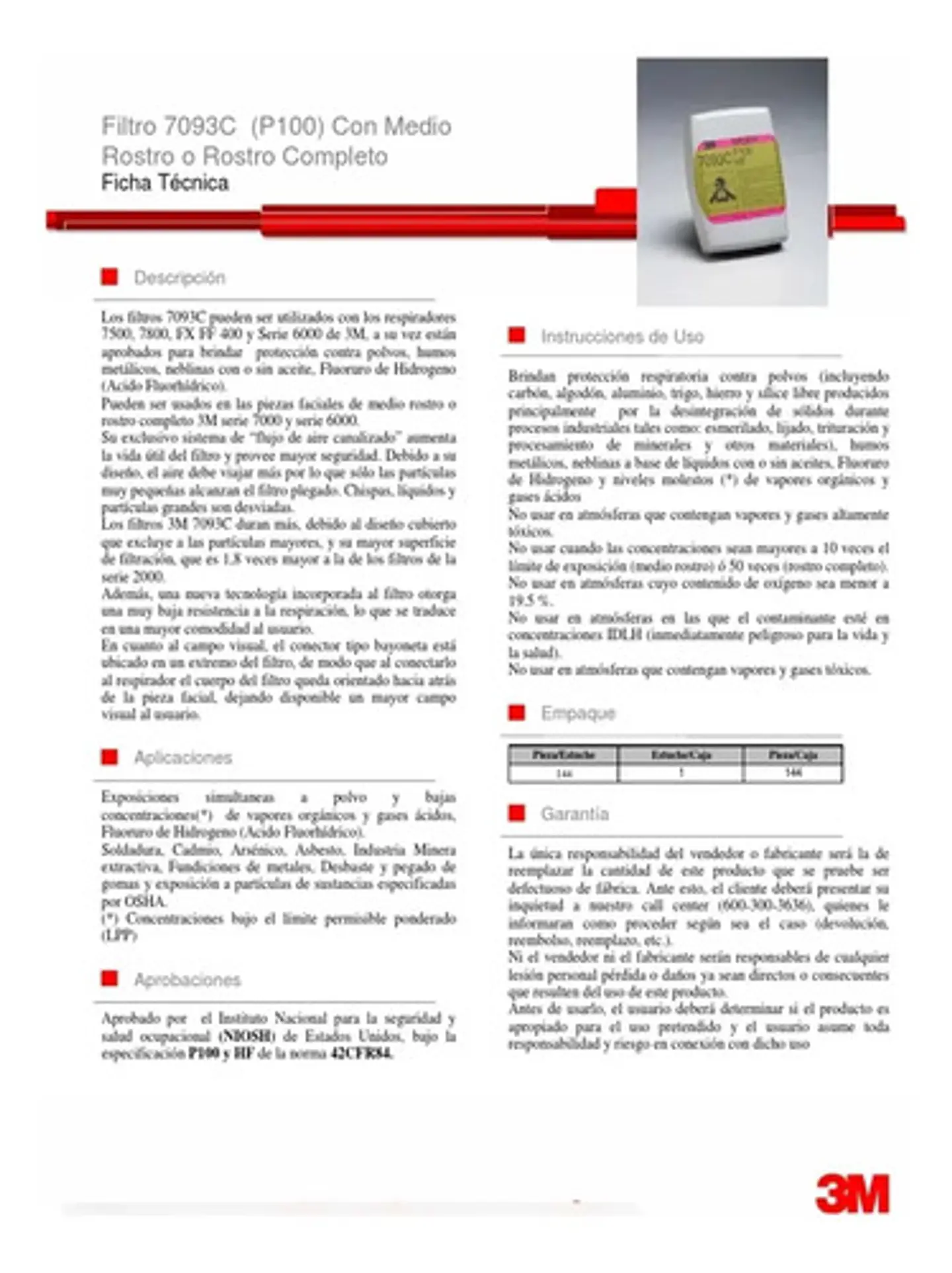 Kit 2 Pares De Filtro 3m7093c  3