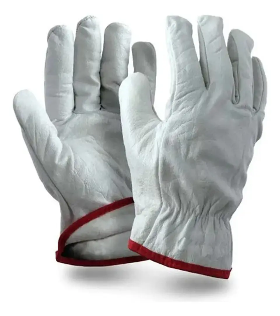 Guante De Cabritilla Con Forro Pack 10 Pares Blanco 2