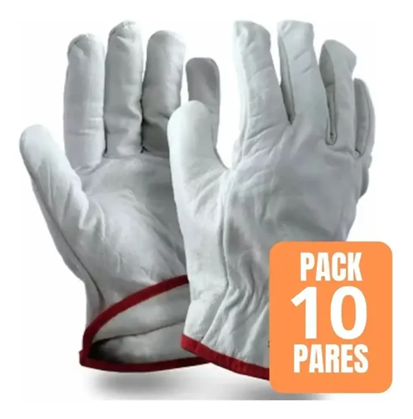 Guante De Cabritilla Con Forro Pack 10 Pares Blanco 1