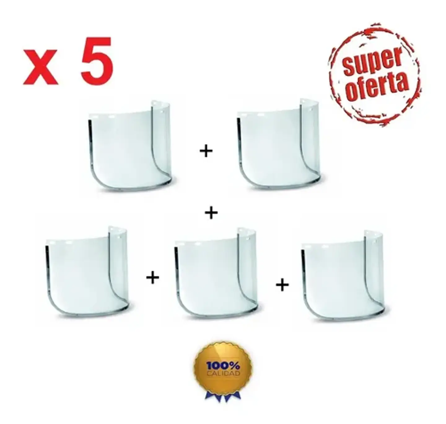 Repuesto Visor 8x16 Oferta X 5 Unidades, Repuesto Escudo X5 3