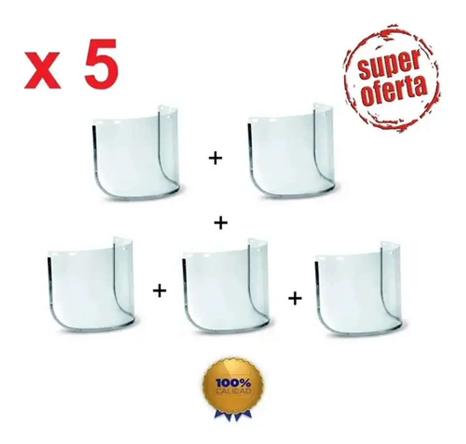 Repuesto Visor 8x16 Oferta X 5 Unidades, Repuesto Escudo X5 3