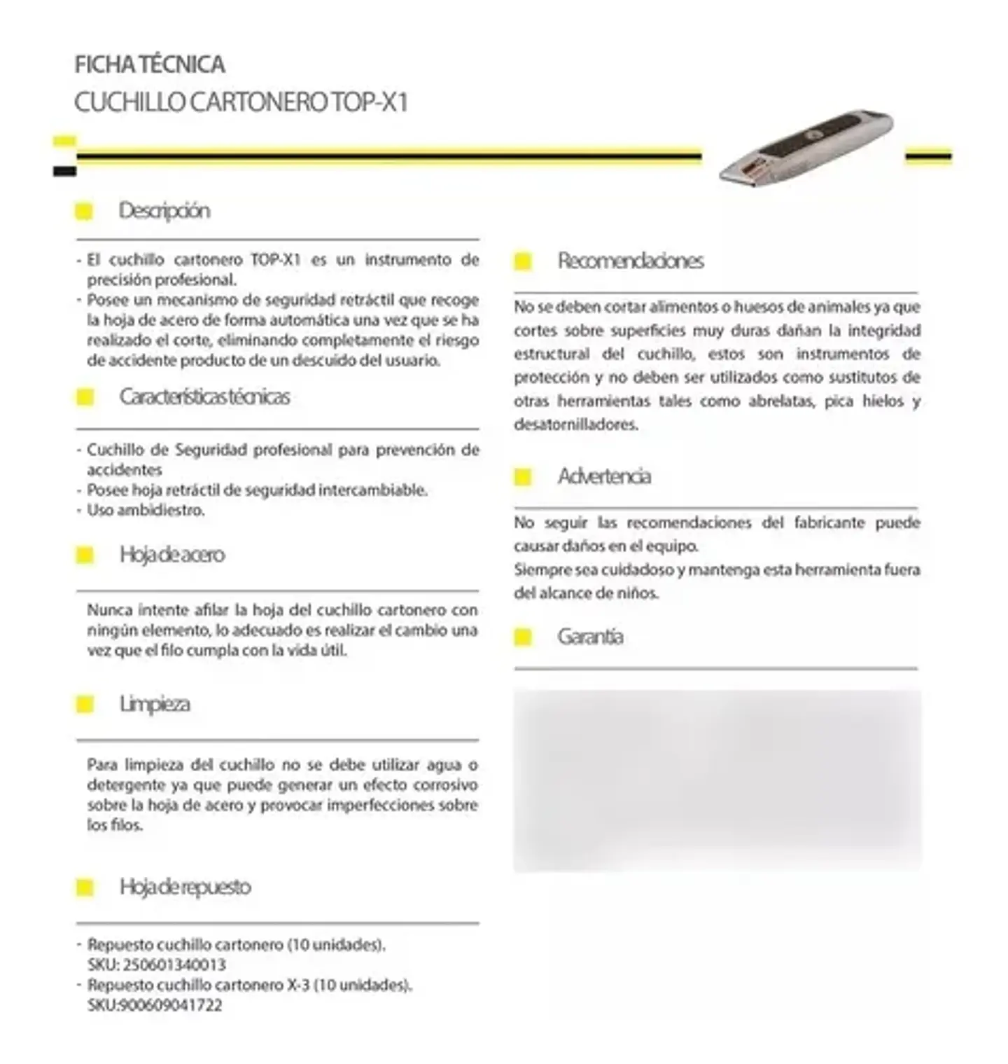 Cuchillo Cartonero Profesional Cutter Retráctil Top X1 | Steelpro 2