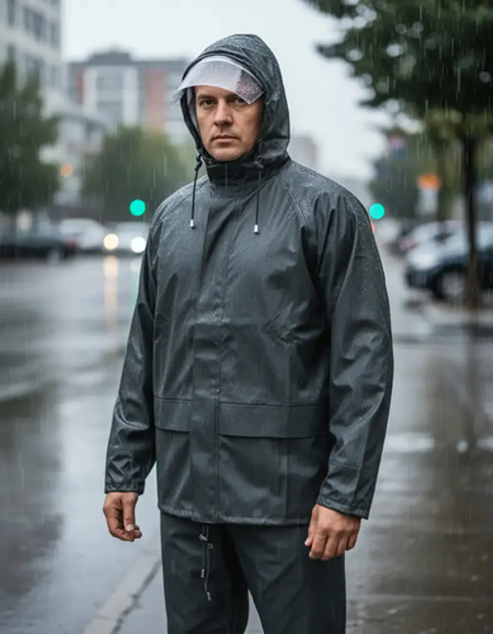 Traje Lluvia  Pu Antiácido Verde Impermeable  1