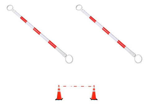 Pack 2 Barras Conectora Vial Retractil Rojo-blanco 2,1 Mt