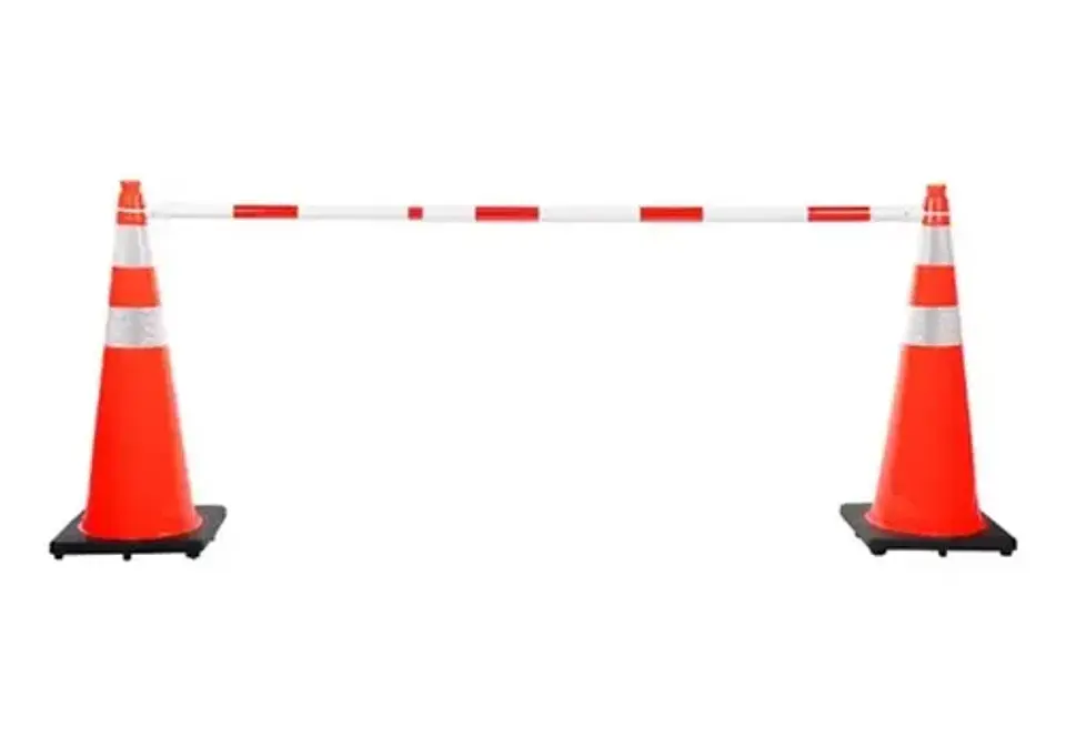 Pack 2 Barras Conectora Vial Retractil Rojo-blanco 2,1 Mt 2
