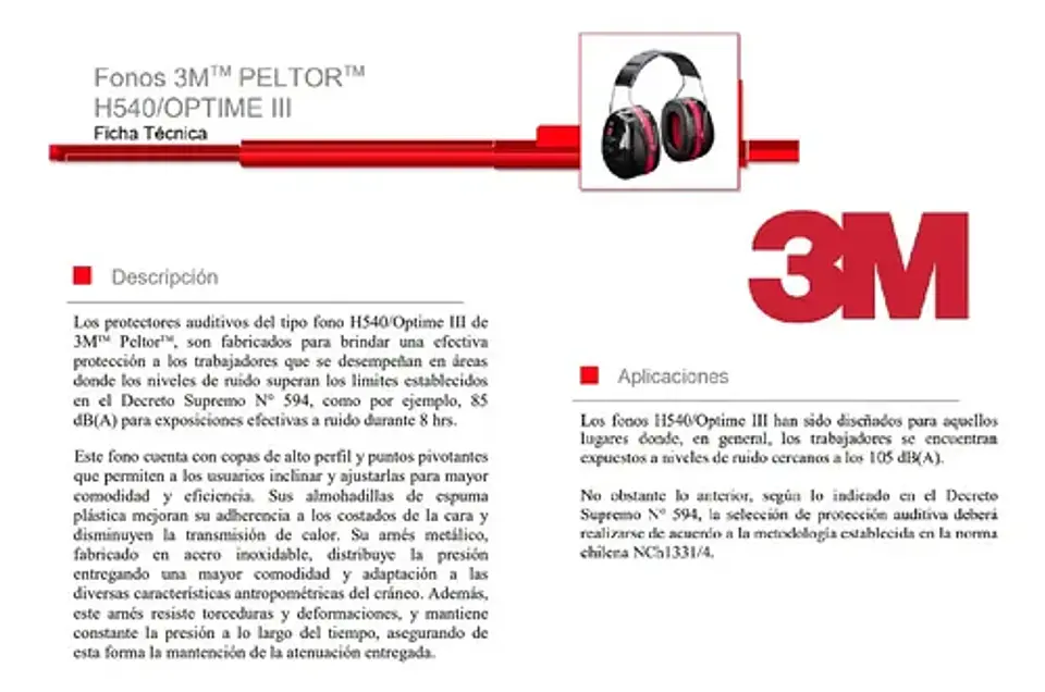 Fono 3m Peltor H540a Tipo Cintillo Snr 35 Db Ruido Extremo 6