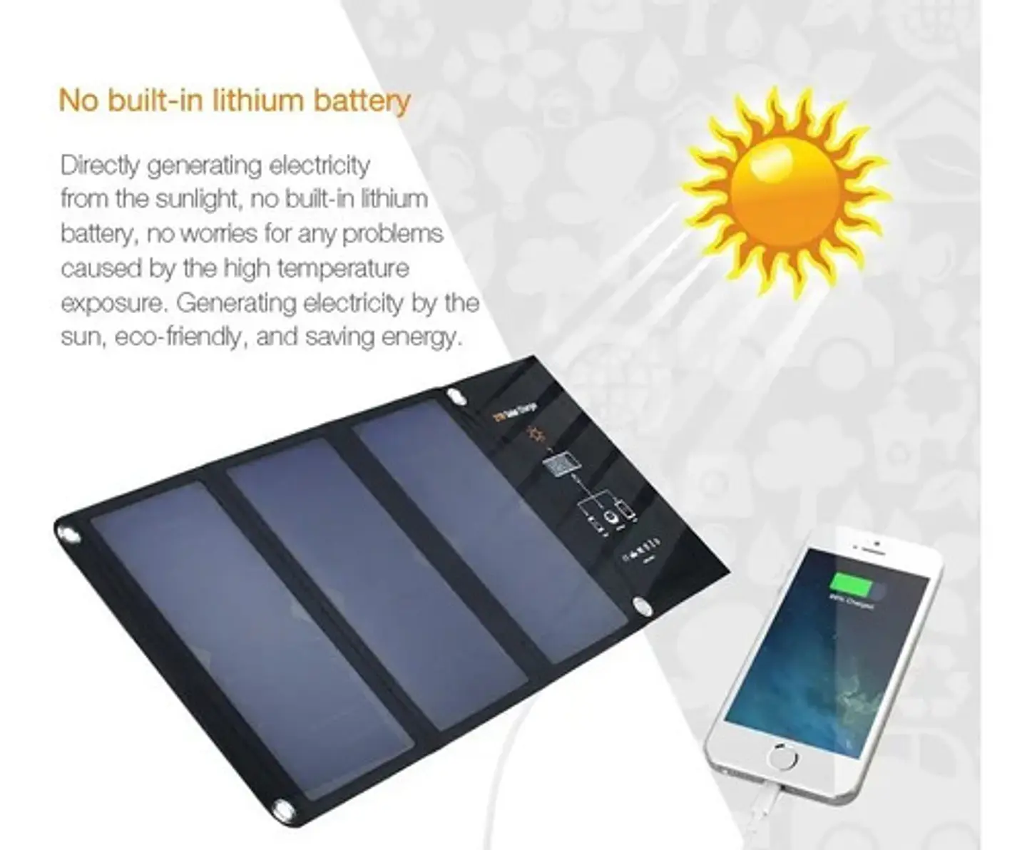 Cargador Solar - Panel Solar 21w Plegable 2 Puertos Usb 5