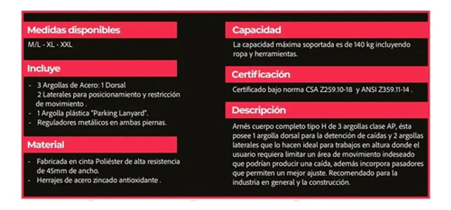 Arnés De Seguridad 3  Argollas Segma Certificado Isp Y Ansi 3