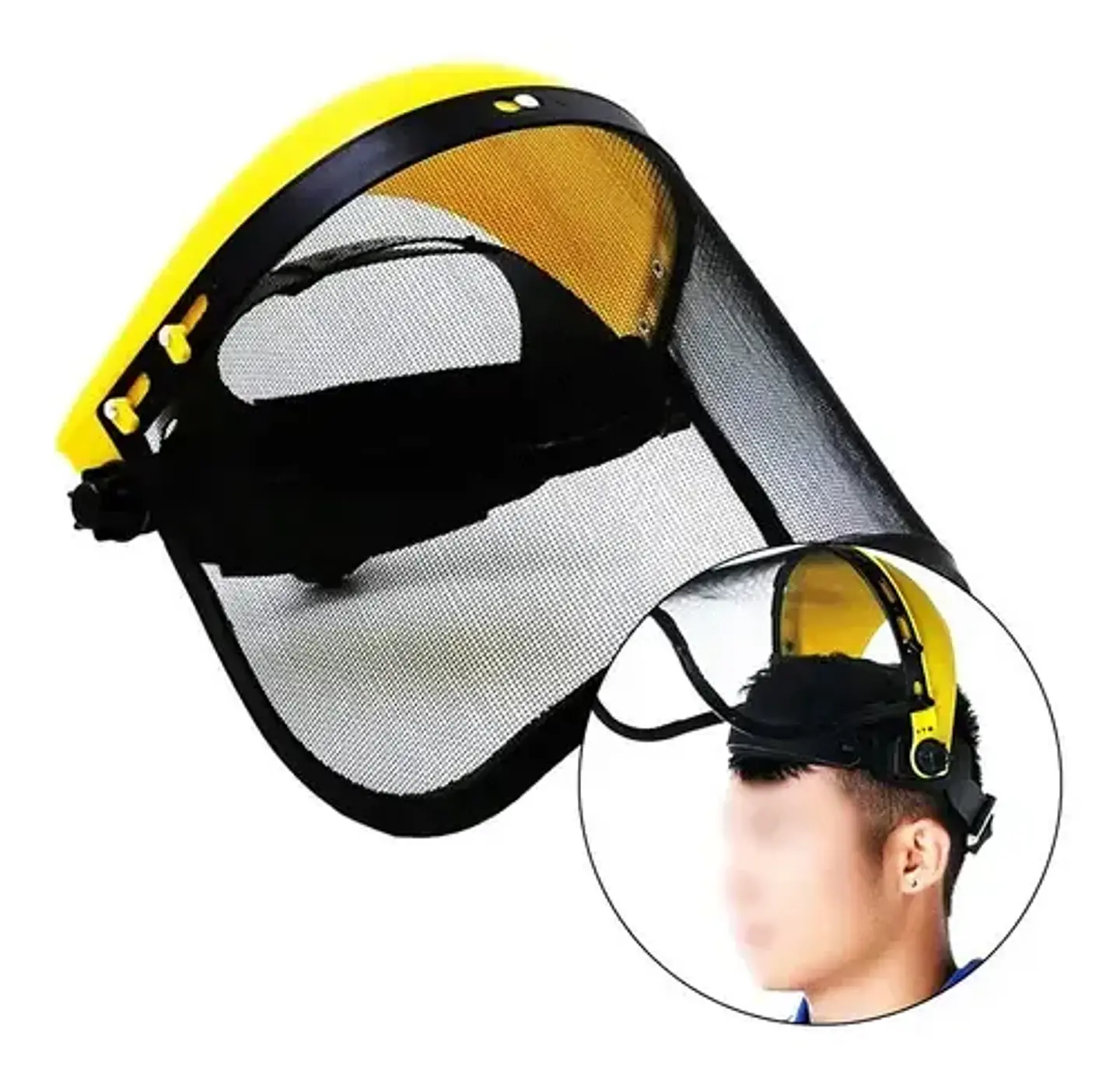 Visor De Protección Facial Mx Tela De Aço Malla De Acero Negro/amarillo 3