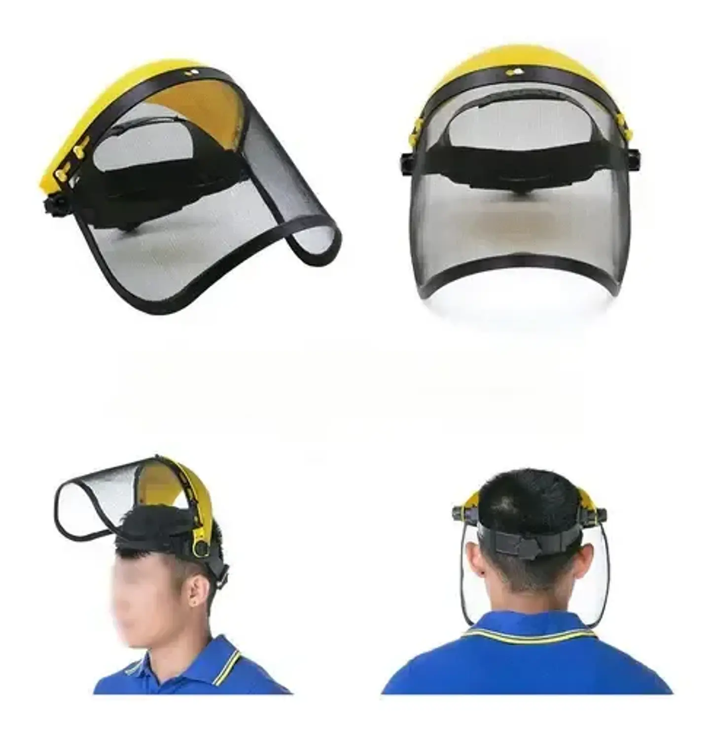Visor De Protección Facial Mx Tela De Aço Malla De Acero Negro/amarillo 4