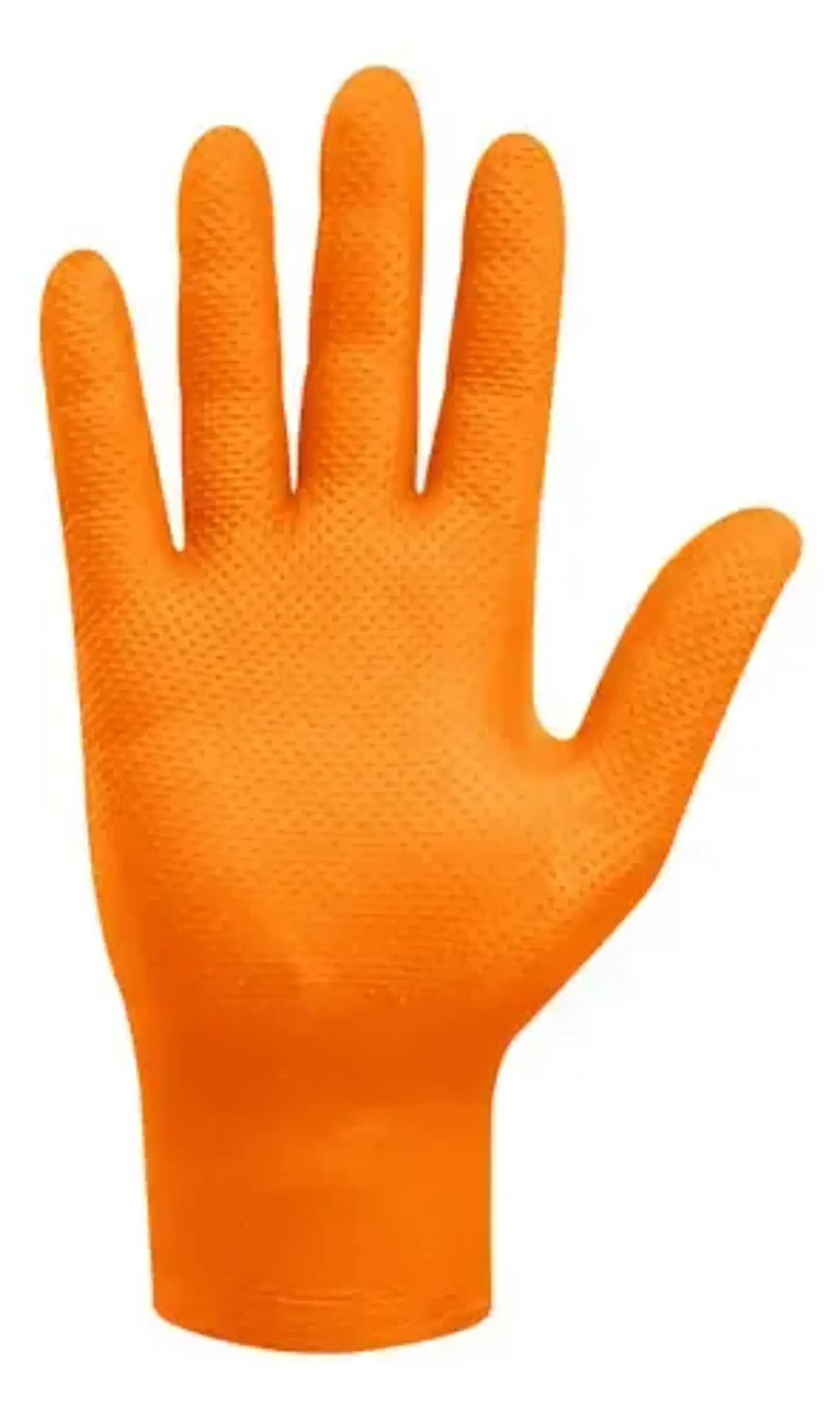 Guante Mecanico Steelpro Raven Nitrilo Texturizado naranjo 8gr 100u. 5