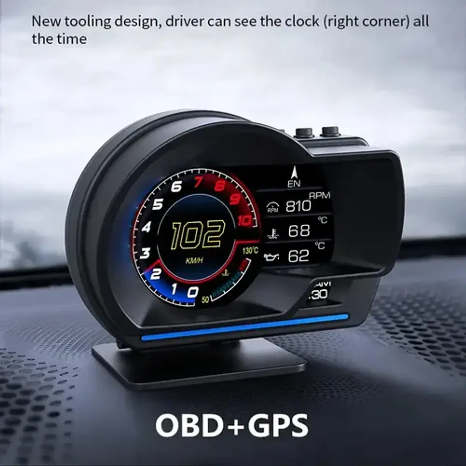 Velocimetro Display Hud P6 Computador Gps Scanner Puerto Obd 5