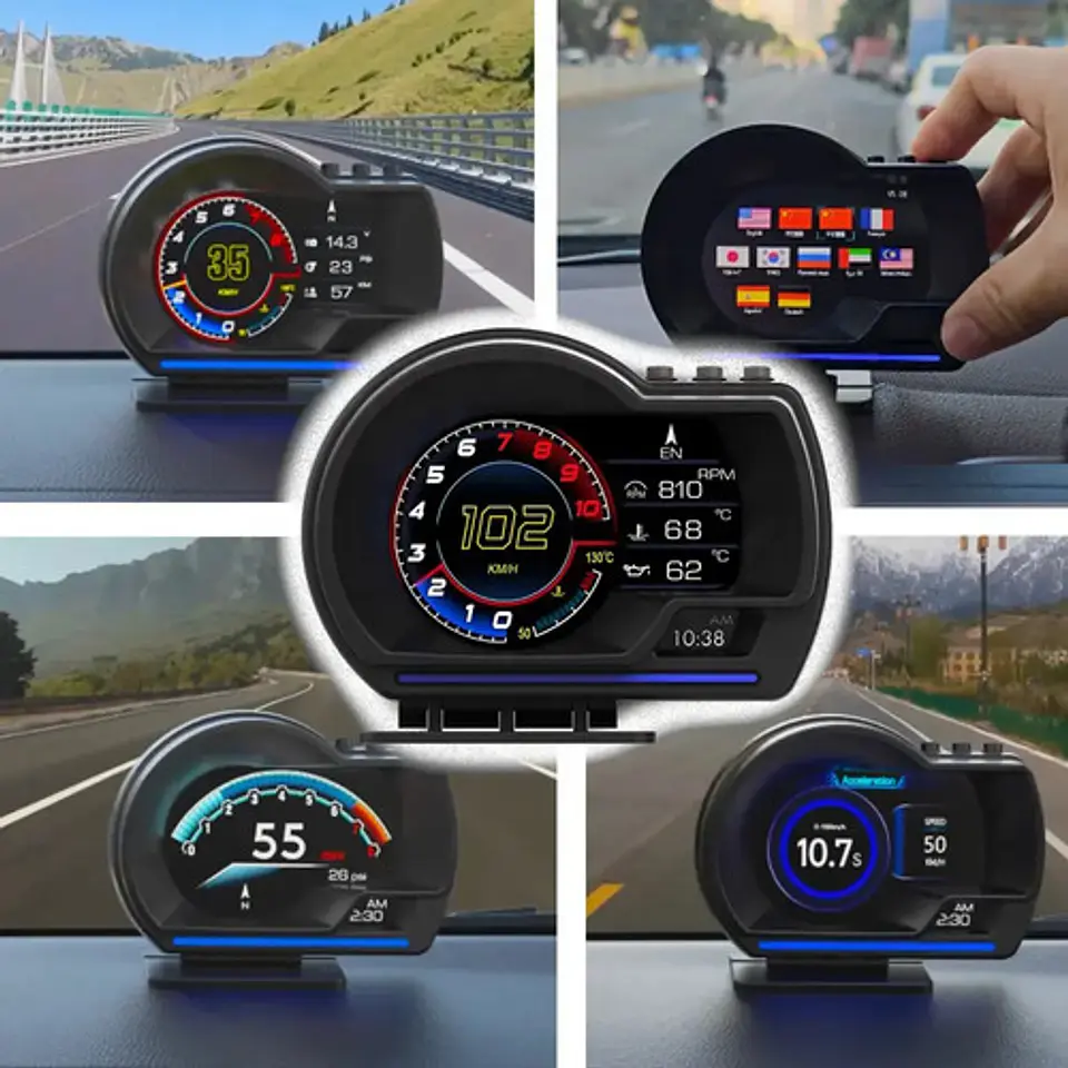 Velocimetro Display Hud P6 Computador Gps Scanner Puerto Obd 3