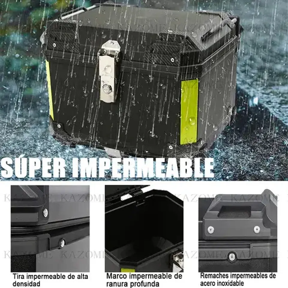 Maleta Trasera Cuadrada Mt 45l Para Moto Abs C/reflectantes 2