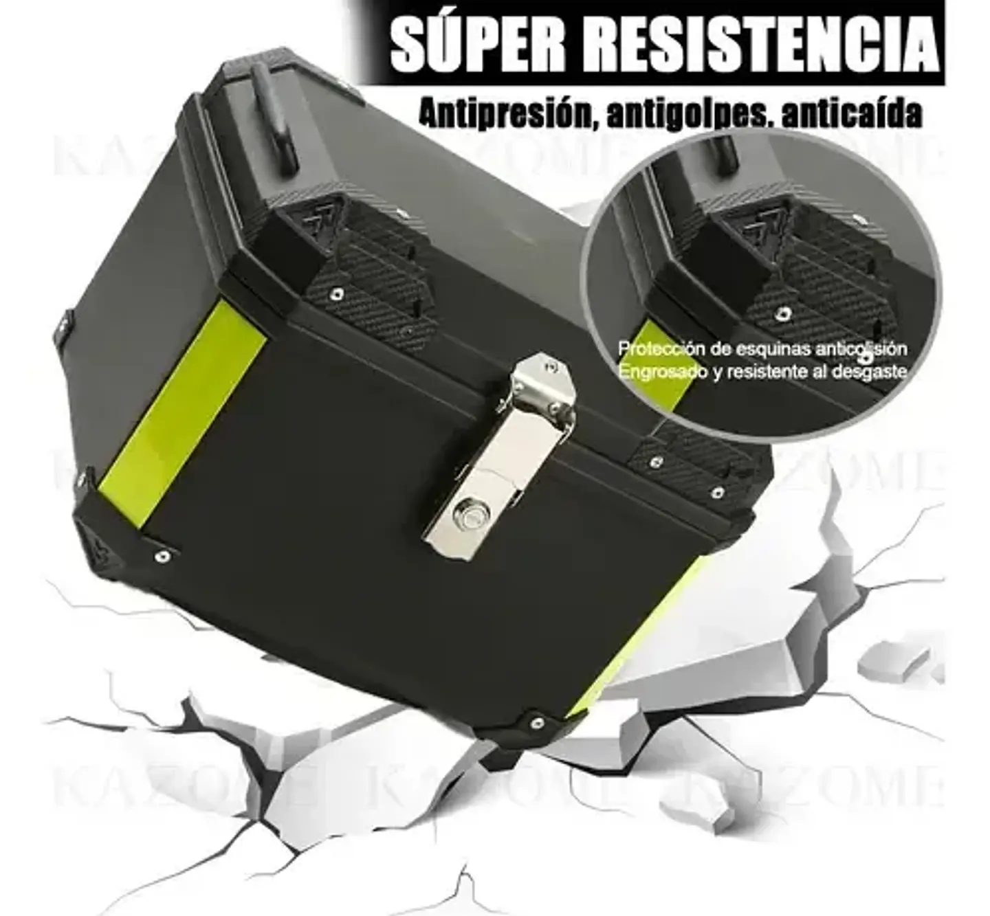 Maleta Trasera Cuadrada Mt 45l Para Moto Abs C/reflectantes 3