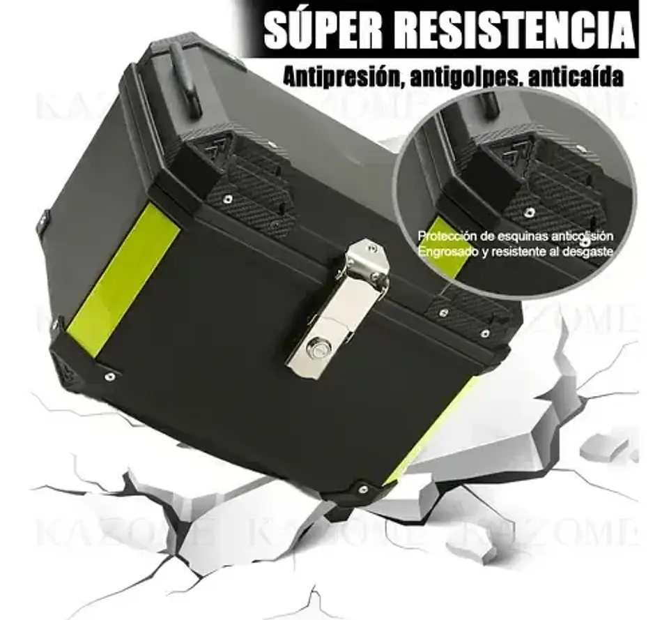 Maleta Trasera Cuadrada Mt 45l Para Moto Abs C/reflectantes 3