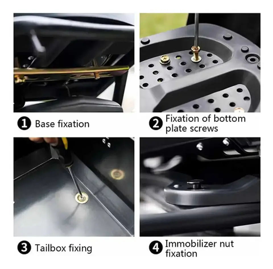 Maleta Trasera Cuadrada Mt 45l Para Moto Abs C/reflectantes 4