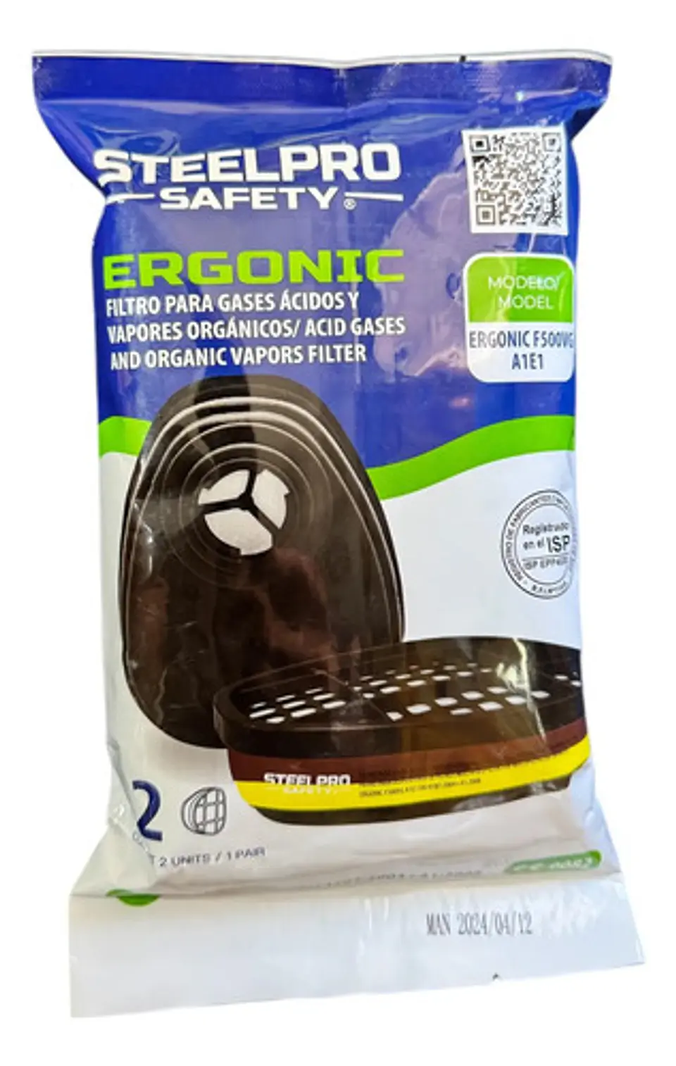 Filtros Steelpro Ergonic F500VG A1E1 Acidos Vapores Orgánicos 2