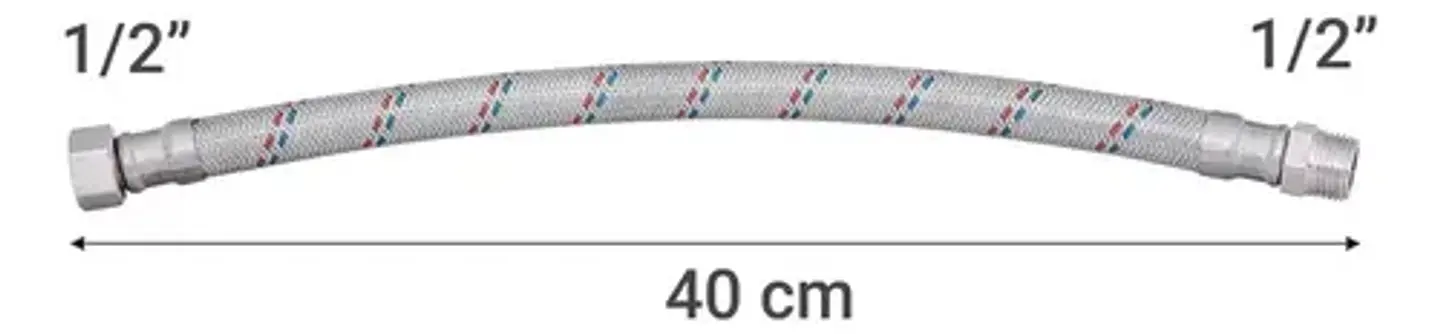 Flexible De Agua Fría Y Caliente 1/2  Hi-he 40 Cm 2