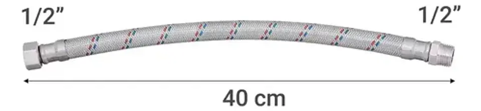 Flexible De Agua Fría Y Caliente 1/2  Hi-he 40 Cm 2