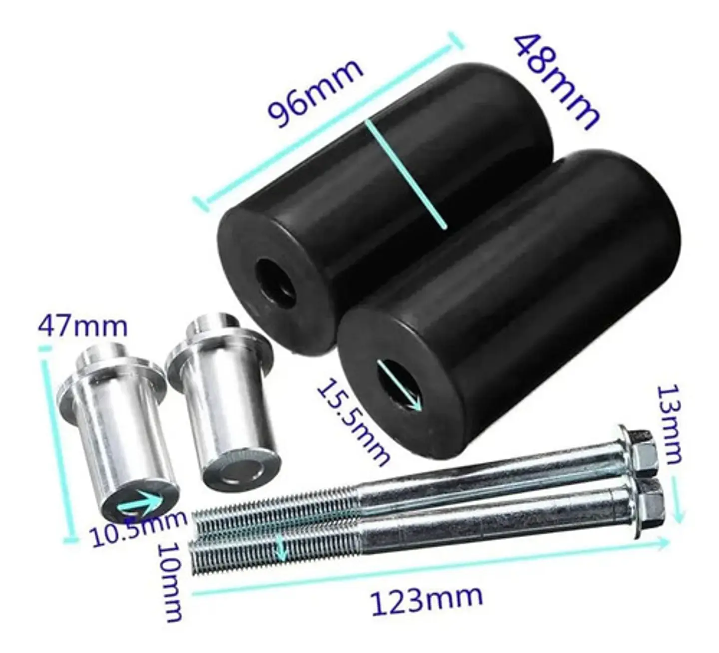 Tope Universal Anticaida Sliders Para Moto Motocicleta 1 Par 3