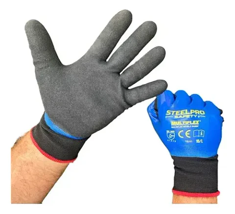 Guante Multiflex Steepro Sandy Nitrile Heavy Duty Touch Azul
